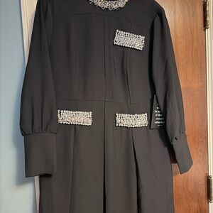 Tuckernuck Black Hoyt Dress with Crystal Accents - NWT
